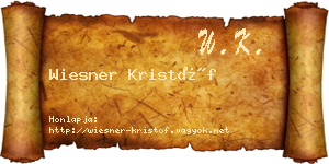 Wiesner Kristóf névjegykártya